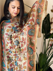 Handpainted Kalamkari Dupatta in Kota Cotton