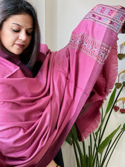 Pink Woven Kullu Woollen Shawl