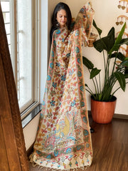 Handpainted Kalamkari Dupatta in Kota Cotton