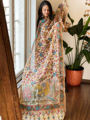 Handpainted Kalamkari Dupatta in Kota Cotton