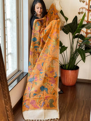 Handpainted Kalamkari Dupatta in Kota Cotton