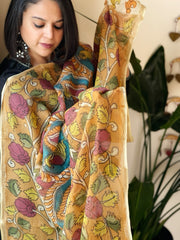 Handpainted Kalamkari Dupatta in Kota Cotton