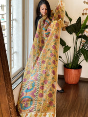 Handpainted Kalamkari Dupatta in Kota Cotton