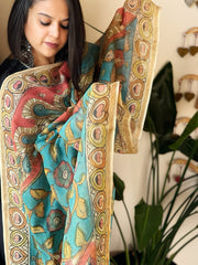 Handpainted Kalamkari Dupatta in Kota Cotton