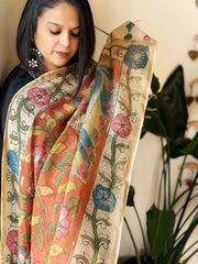 Handpainted Kalamkari Dupatta in Kota Cotton