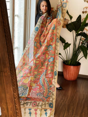 Handpainted Kalamkari Dupatta in Kota Cotton