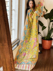 Handpainted Kalamkari Dupatta in Kota Cotton