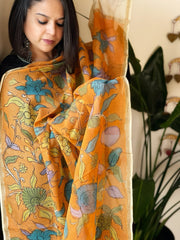 Handpainted Kalamkari Dupatta in Kota Cotton