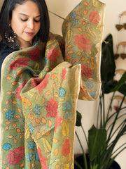 Handpainted Kalamkari Dupatta in Kota Cotton