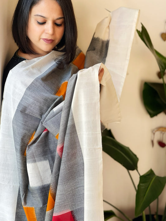 Handwoven Ikat Dupatta in Cotton