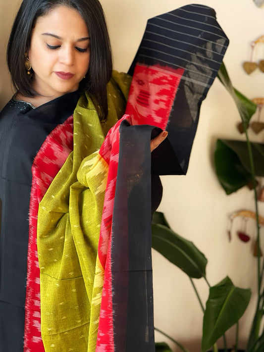 Handwoven Ikat Dupatta in Cotton