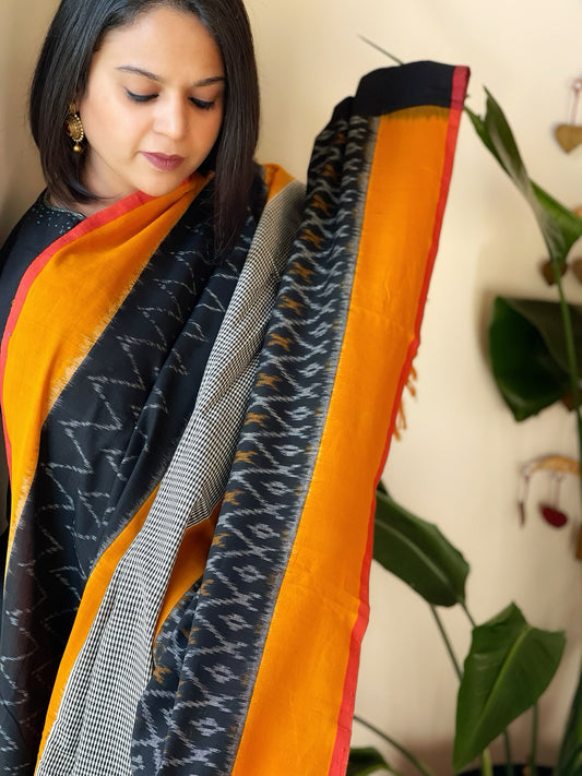 Handwoven Ikat Dupatta in Cotton