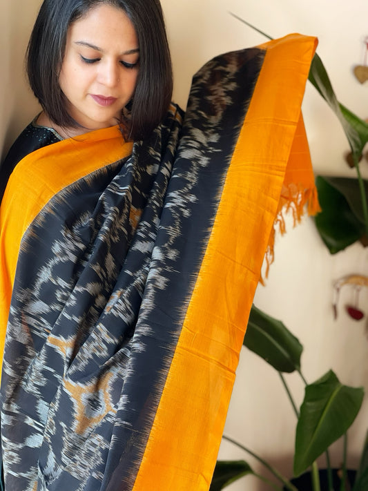 Handwoven Ikat Dupatta in Cotton