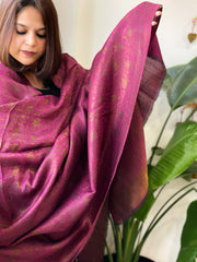 Wine Pashmina Shawl with Zari