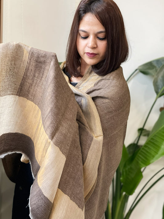 Dusty Grey Pashmina Shawl with Zari