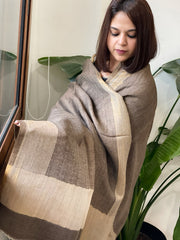 Dusty Grey Pashmina Shawl with Zari
