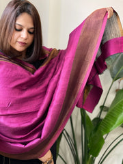 Pink Pashmina Shawl with Zari