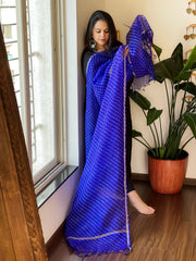 Blue Kota Silk Leheriya Dupatta