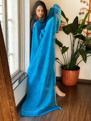 Blue Kota Silk Leheriya Dupatta