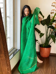 Green Kota Silk Leheriya Dupatta