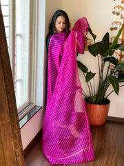 Magenta Kota Silk Leheriya Dupatta