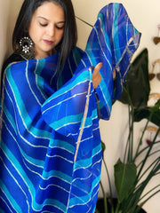 Blue Kota Silk Leheriya Dupatta