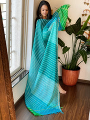 Blue, Green Kota Silk Leheriya Dupatta