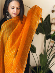 Yellow Kota Silk Leheriya Dupatta