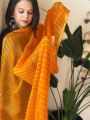 Yellow Kota Silk Leheriya Dupatta