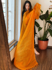 Yellow Kota Silk Leheriya Dupatta