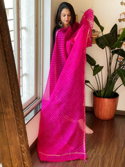 Pink Kota Silk Leheriya Dupatta