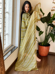 Brown Kota Silk Leheriya Dupatta