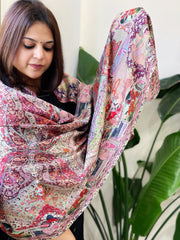 Woven Pashmina Kalamkari Stole with Embroidery