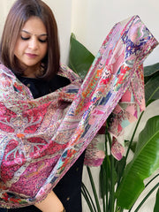Woven Pashmina Kalamkari Stole with Embroidery