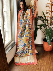 Handpainted Kalamkari Dupatta in Chanderi Silk