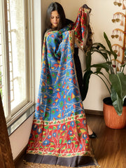 Handpainted Kalamkari Dupatta in Chanderi Silk