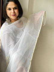 Applique handwork Dupatta in Kota Cotton