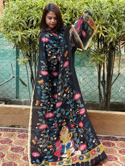Handpainted Kalamkari Dupatta in Chanderi Silk
