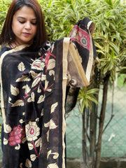 Handpainted Kalamkari Dupatta in Chanderi Silk