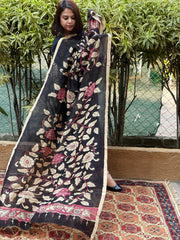Handpainted Kalamkari Dupatta in Chanderi Silk