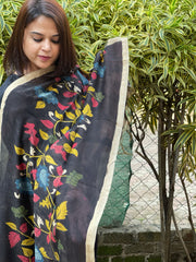Handpainted Kalamkari Dupatta in Chanderi Silk
