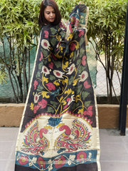 Handpainted Kalamkari Dupatta in Chanderi Silk