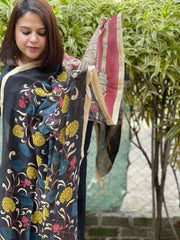 Handpainted Kalamkari Dupatta in Chanderi Silk