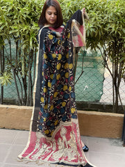 Handpainted Kalamkari Dupatta in Chanderi Silk
