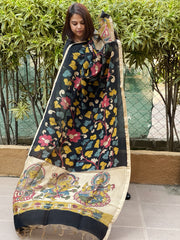 Handpainted Kalamkari Dupatta in Chanderi Silk