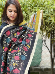 Handpainted Kalamkari Dupatta in Chanderi Silk