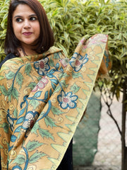 Handpainted Kalamkari Dupatta in Tussar Silk