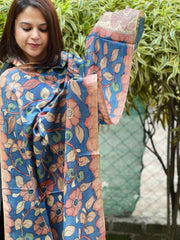 Handpainted Kalamkari Dupatta in Tussar Silk