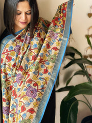 Handpainted Kalamkari Dupatta in Chanderi Silk