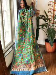 Handpainted Kalamkari Dupatta in Chanderi Silk